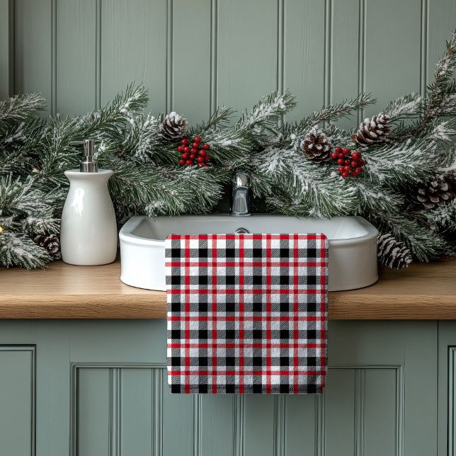 Conjunto De Toalhas Gift for New Home Red Black Plaid Towel Set (Gift for New Home Red Black Plaid Towel Set)