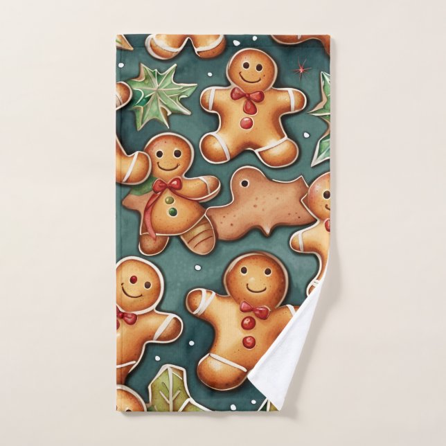 Conjunto De Toalhas Ginger Breadman, Design de Natal bonito (Toalha de mão)