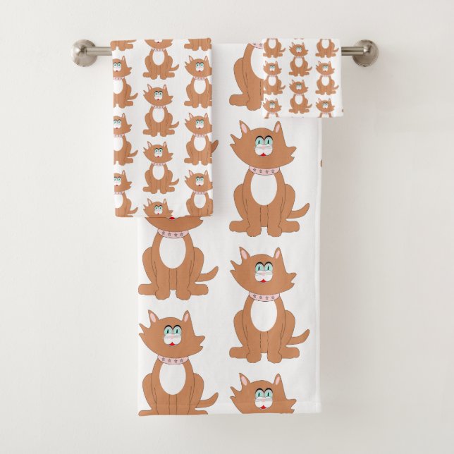 Conjunto De Toalhas Ginger Cat Design (Insitu)