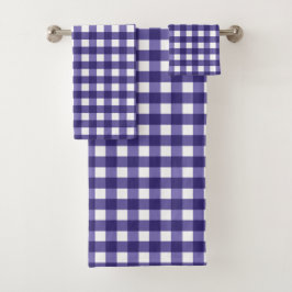 Conjunto De Toalhas Gingham azul marinho