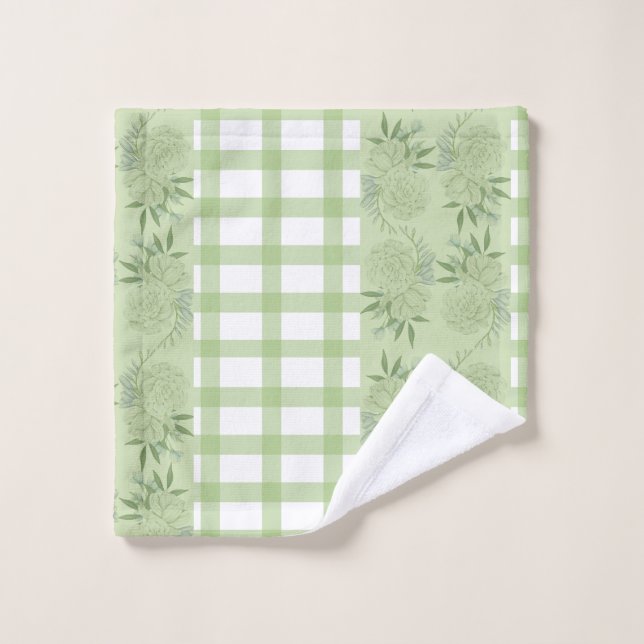 Conjunto De Toalhas Gingham Bath Towel Set Verde (Pano de lavar)