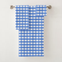 Gingham Branco e Azul Francês