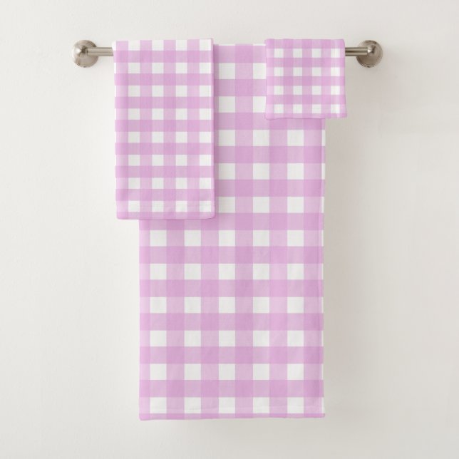 Conjunto De Toalhas Gingham rosa pálido (Insitu)