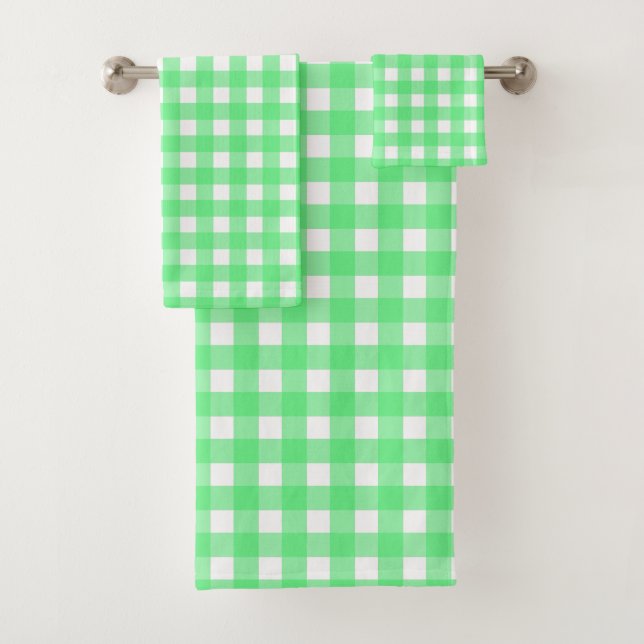 Conjunto De Toalhas Gingham verde (Insitu)