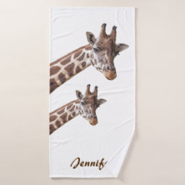 Conjunto De Toalhas Girafas Cuecas Nome Personalizado