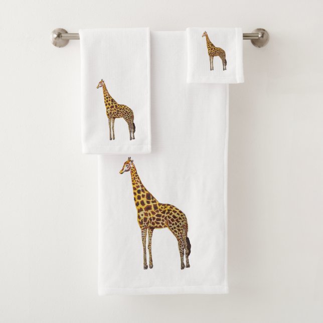 Conjunto De Toalhas Giraffe Painting Bath Towel Set (Insitu)