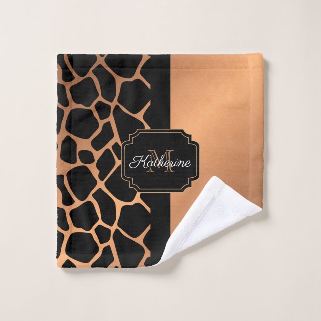 Conjunto De Toalhas Giraffe Pattern (Pano de lavar)