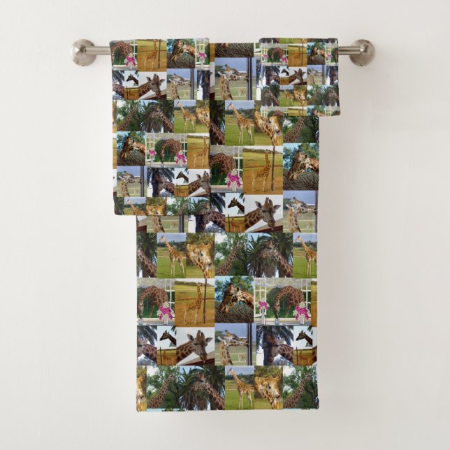 Conjunto De Toalhas Giraffe Photo Collage, (Insitu)