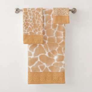 Conjunto De Toalhas Giraffe Skin Vintage Watercolor