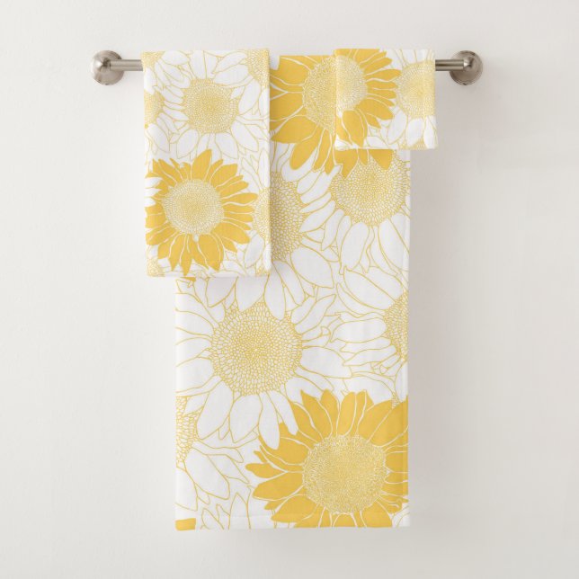 Conjunto De Toalhas Girassóis Amarelos (Insitu)