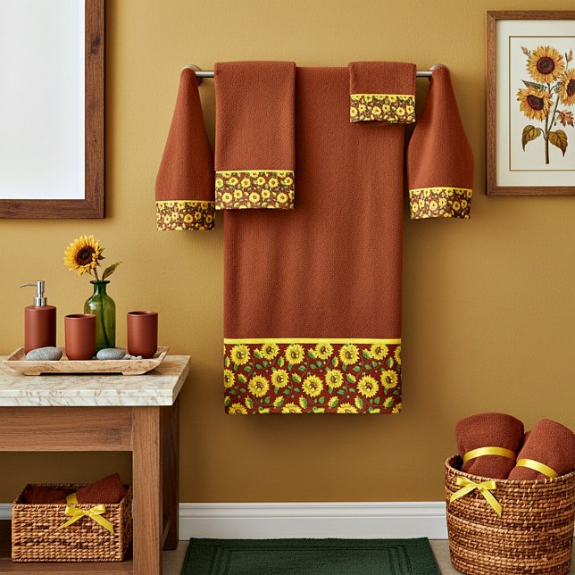 Conjunto De Toalhas Girassóis Bath Towel Set (Criador carregado)