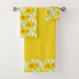 Conjunto De Toalhas Girassóis Bonitos Bath Towel Set