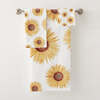 Conjunto De Toalhas Girassol Amarelo 