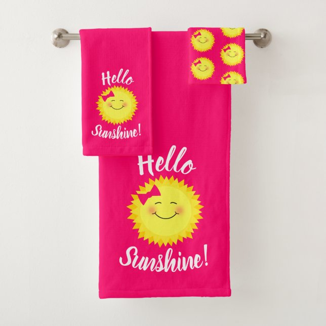 Conjunto De Toalhas Girly Hello Sunshine (Insitu)