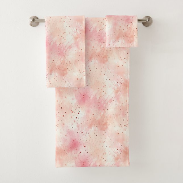 Conjunto De Toalhas Girly Peach Abstrato (Insitu)