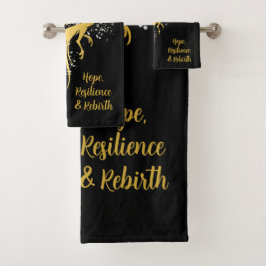 Conjunto De Toalhas Glam Dourado Phoenix Silver Glitter Monograma Pret