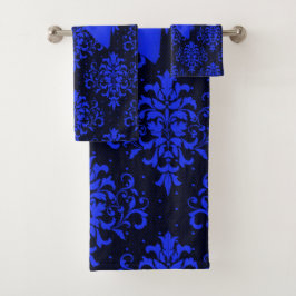 Conjunto De Toalhas Glam Royal Blue Arco-Blue Lace-Black