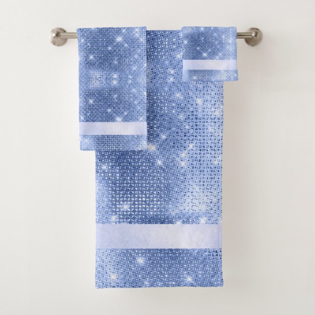 Conjunto De Toalhas Glitter and Shine Pattern Blue ID671 (Insitu)