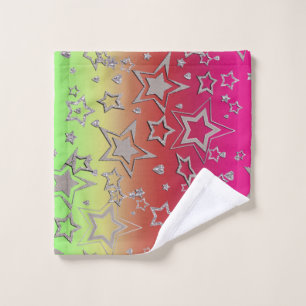 Conjunto De Toalhas Glitter de gradiente natalício brilhando estrelas