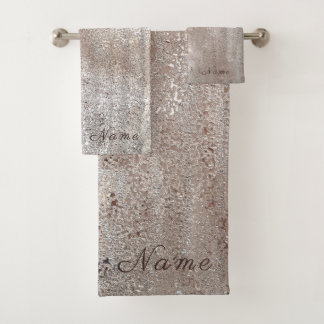 Conjunto De Toalhas Glitter esbranquiçado de ouro castanho elegante