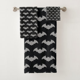Conjunto De Toalhas Glittery Bat Halloween