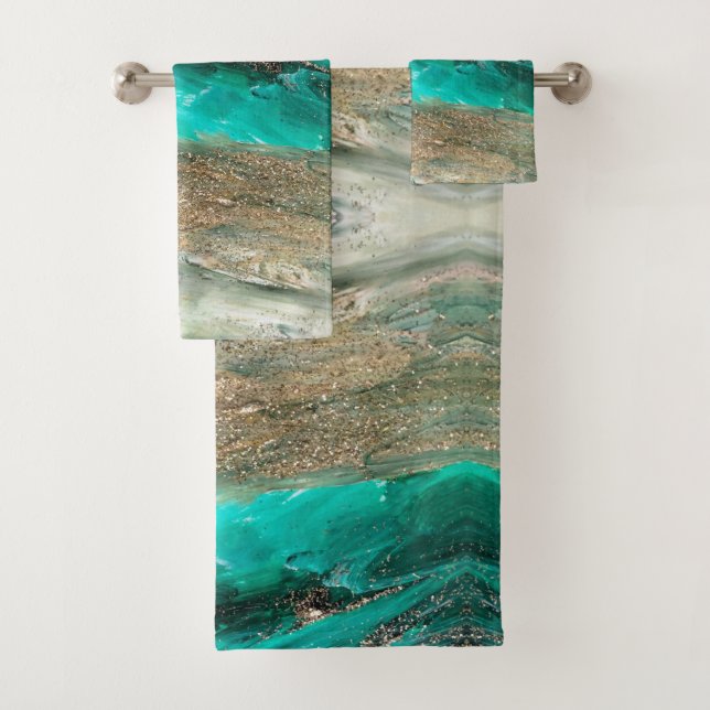Conjunto De Toalhas Glittery Modern Artsy Abstrato (Insitu)