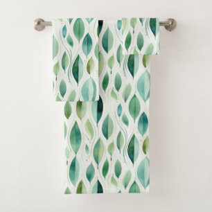 Conjunto De Toalhas Glória Verde Dourada deixa Abstrato