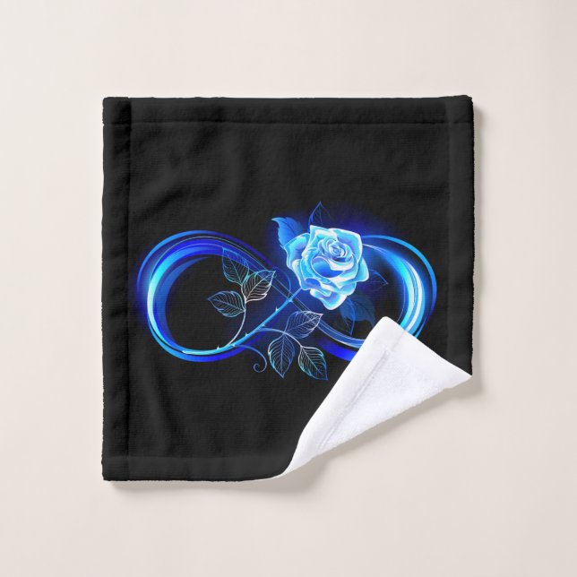 Conjunto De Toalhas Glowing infinity with blue rose (Pano de lavar)