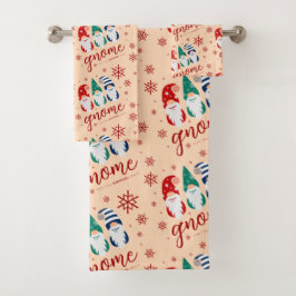 Conjunto De Toalhas Gnomo de Natal do Holidays Snowflakes
