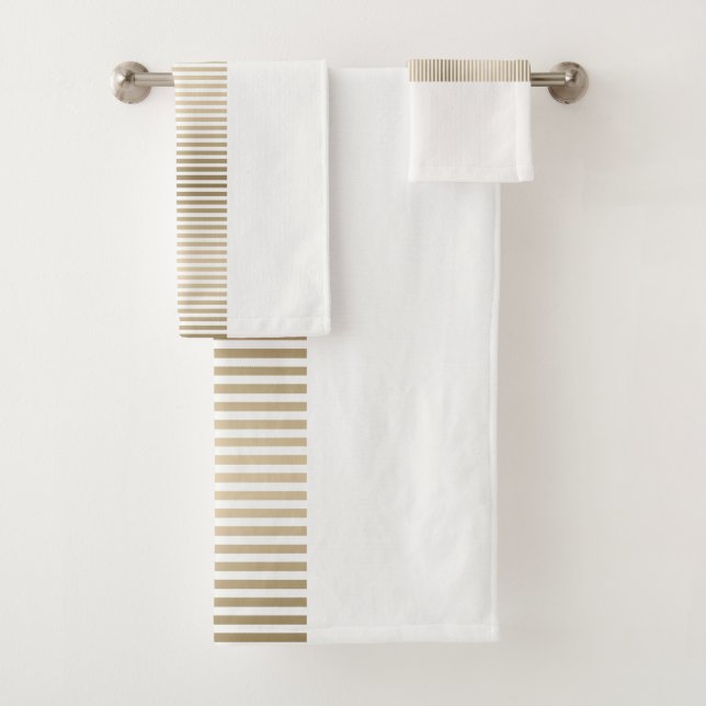 Conjunto De Toalhas Gold and cream stripe pattern (Insitu)