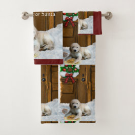 Conjunto De Toalhas Goldendoodle Puppy Natal