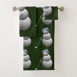 Conjunto De Toalhas Golf Ball Snowman Natal