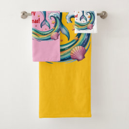 Conjunto De Toalhas Golfinho de Natal no Paraíso Tropical