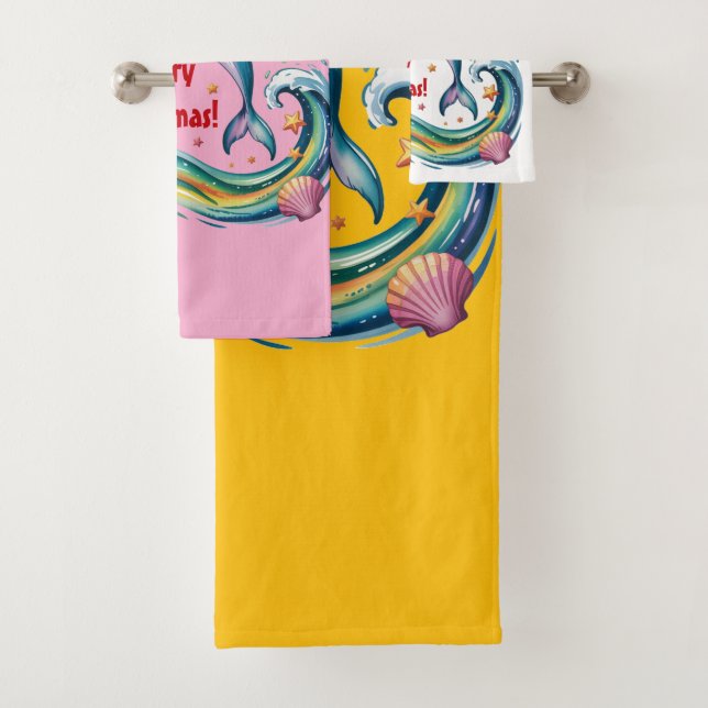 Conjunto De Toalhas Golfinho de Natal no Paraíso Tropical (Insitu)