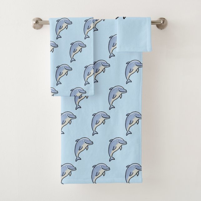 Conjunto De Toalhas Golfinho Sorridente Fofo (Insitu)