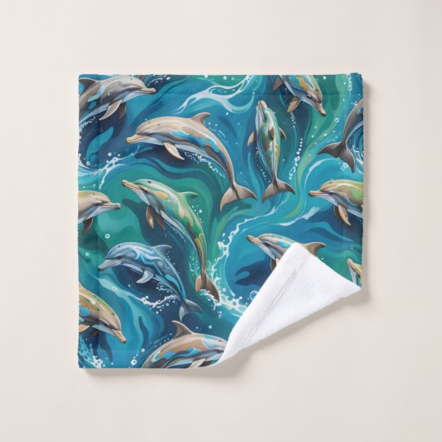 Conjunto De Toalhas Golfinhos nadam  (Pano de lavar)
