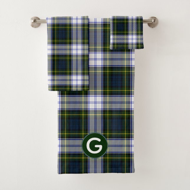 Conjunto De Toalhas Gordon Dress Tartan Monograma Bath Totol (Insitu)