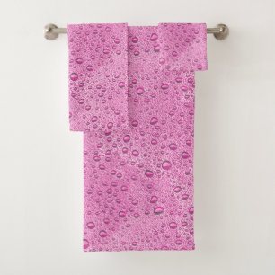 Conjunto De Toalhas Gotas de água do rosa quente