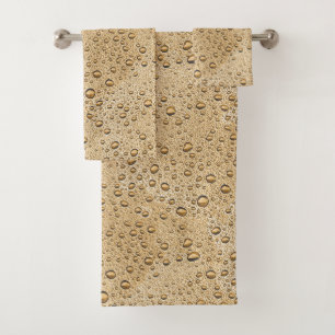 Conjunto De Toalhas Gotas de água Dourados