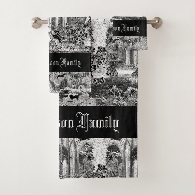 Conjunto De Toalhas Gótico de Cães de Gata Cristóvão de Vampiros Crist (Insitu)