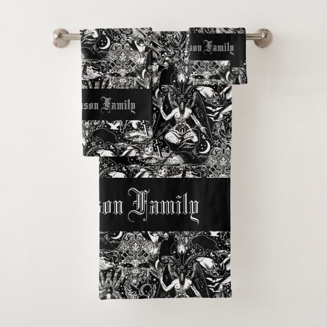 Conjunto De Toalhas Gótico Gótico Bats Bats Skulls (Insitu)