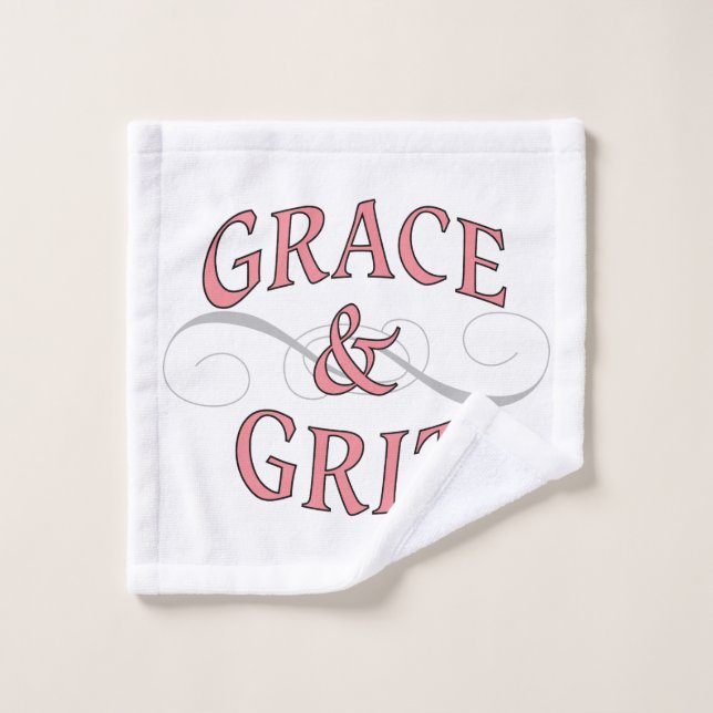 Conjunto De Toalhas Grace & Grit em rosa e Cinza (Pano de lavar)