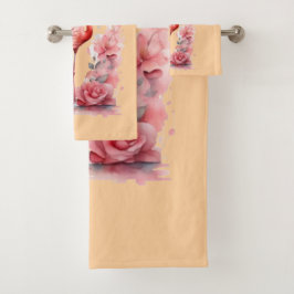 Conjunto De Toalhas Graceful Flamingo Walk | Arte de Aquarela Rosa