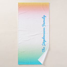 Conjunto De Toalhas Gradação Legal azul TROPICAL com texto azul