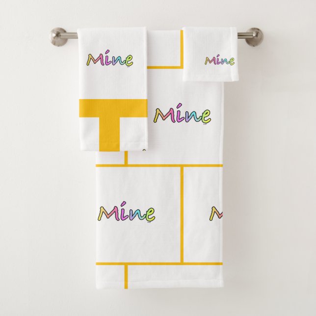 Conjunto De Toalhas Grade Amarela Minha (Insitu)