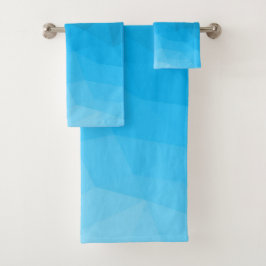 Conjunto De Toalhas Gradiente azul ciano padrão geométrico de malha br