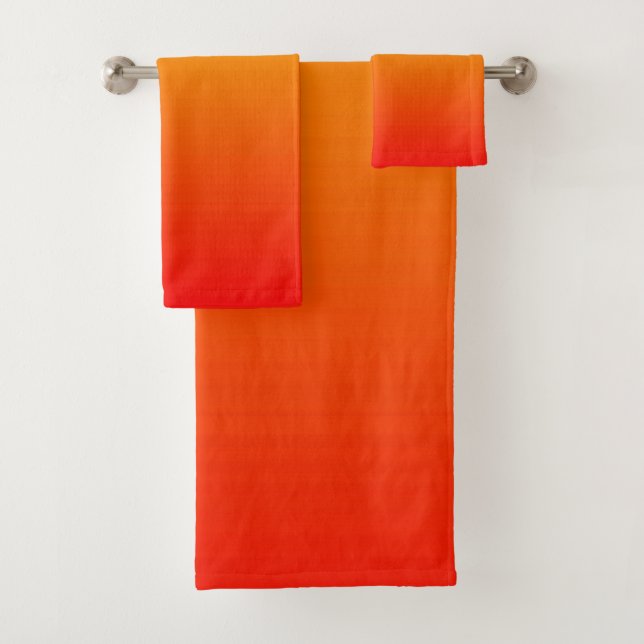 Conjunto De Toalhas Gradiente de Aquarela Vermelha, Laranja e Amarela (Insitu)
