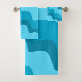 Conjunto De Toalhas Gradiente de ondas do oceano azul