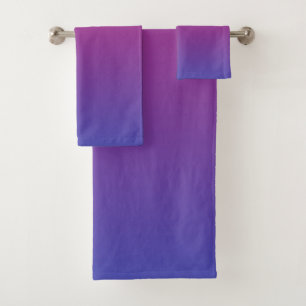 Conjunto De Toalhas Gradiente de Rosa para Roxo