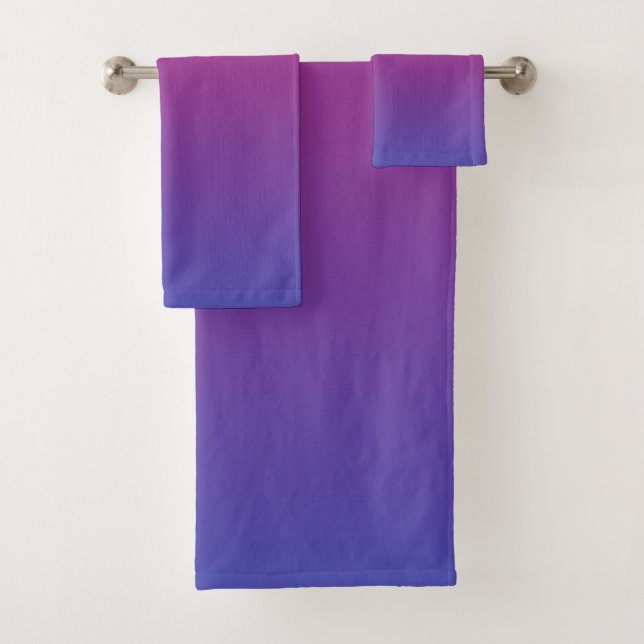Conjunto De Toalhas Gradiente de Rosa para Roxo (Insitu)